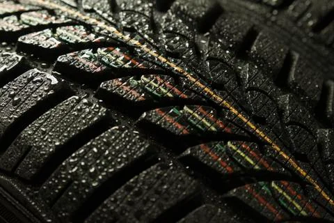 Wet tyre Stock Photos
