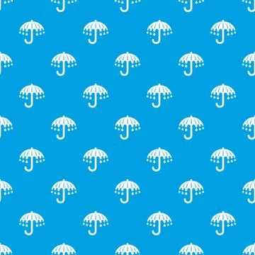 Wet umbrella pattern seamless blue Illustrazione stock