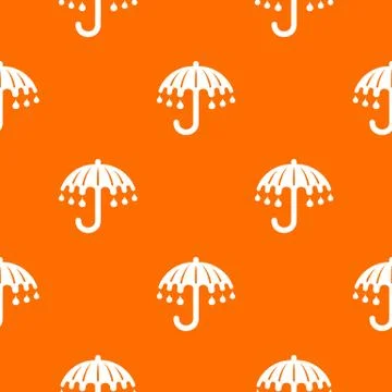 Wet umbrella pattern vector orange Illustrazione stock