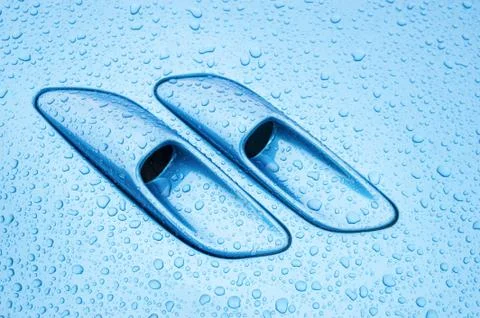 Wet vehicle panel Stock Photos