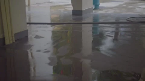 Wet void deck floor Stock Footage 201319661