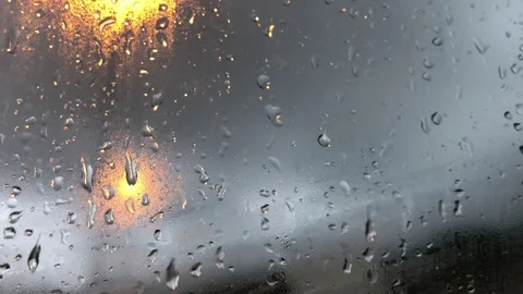 Wet Window Stock Footage 98422292