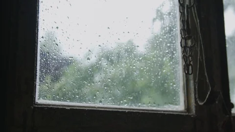 Wet window frame Stockbeeldmateriaal 89533418