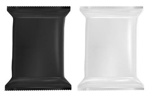 Wet wipe package blank. Plastic sachet template Stock Illustration