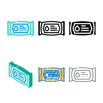 Wet wipes color icon vector diversity Stock Illustration