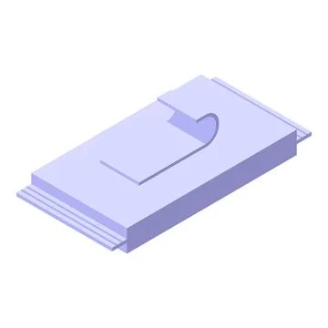 Wet wipes pack with opened lid showing tissues inside Illustrazione stock