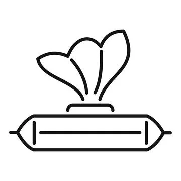 Wet wipes package dispensing single tissue icon Stock Illustration