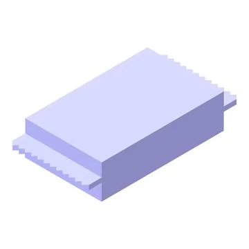 Wet wipes package with easy opening feature in isometric view Stock Illustration