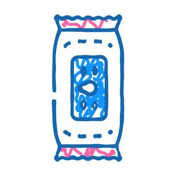Wet wipes package icon doodle illustration Stock Illustration