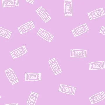 Wet wipes package line vector seamless pattern Stock Illustration