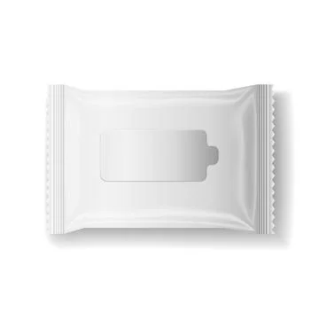Wet wipes package realistic vector, isolate Stock Illustration
