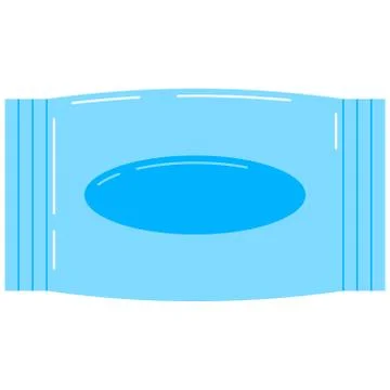 Wet wipes plastic package vector icon isolated on white background. Stock Illustration