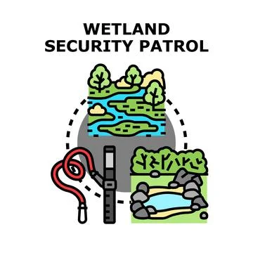 Wetland security patrol concept vector illustrating conservation イラスト素材