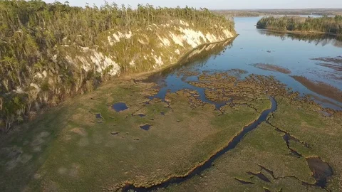 Wetlands and Cliffs- Antigonish, Nova Scotia Stock Footage 90684149