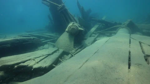 Wetmore Shipwreck, Fathom Five, propeller Stock Footage 313564500