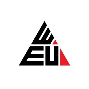 WEU triangle letter logo design with triangle shape. WEU triangle logo desi.. Illustrazione stock