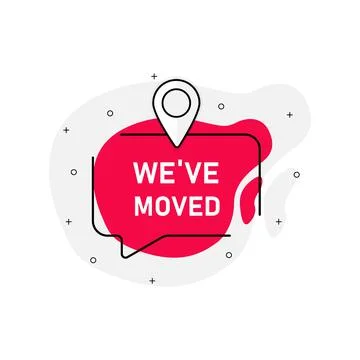 We`ve moved abstraction red stamp vector isolated on white background. Vector Stock Illustration
