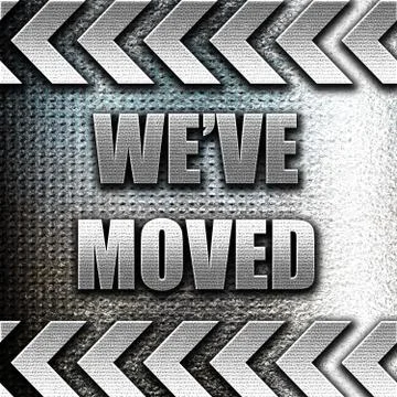 We've moved sign Stock Illustration