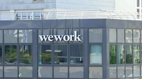 WeWork building, a coworking space in La Defense district in Paris, France Stock Footage 254937832