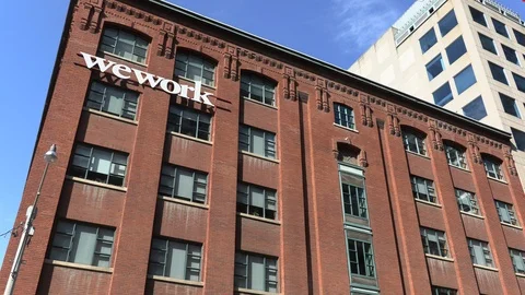 WeWork co-working office space building in Toronto Stock Footage 116461600