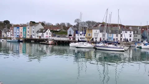 Weymouth Harbour During Lockdown Stock Footage 143653935