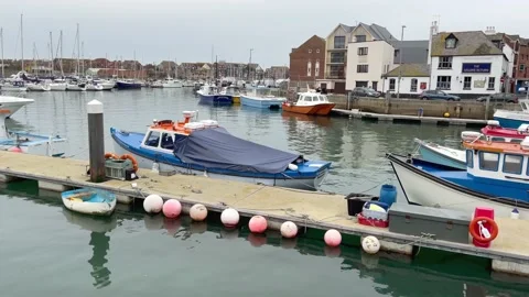 Weymouth Harbour During Lockdown Stock Footage 143654526