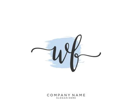 WF Initial handwriting logo design Stock Illustration