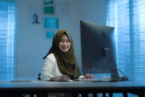 WFH NIGHT (18) - working on computer Stock Photos