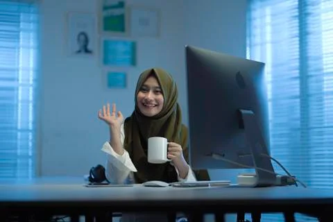 WFH NIGHT (44) - working on computer Stock Photos