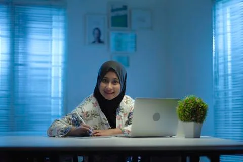 WFH NIGHT (52) - working on computer Stock Photos