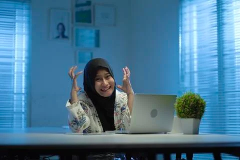 WFH NIGHT (63) - working on computer Stock Photos