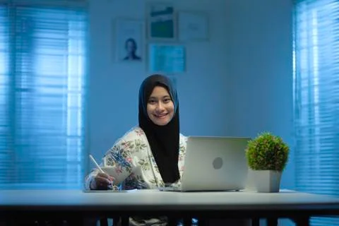 WFH NIGHT (71) - working on computer Stock Photos