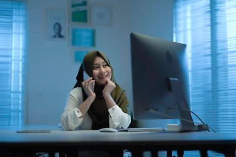 WFH NIGHT (9) - working on computer Stock Photos