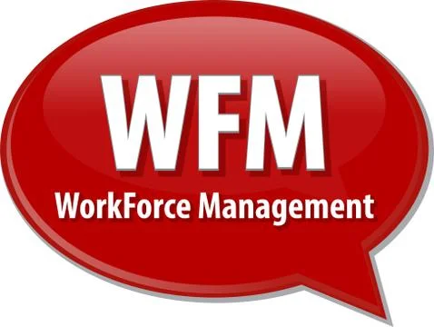WFM acronym word speech bubble illustration Stock Illustration