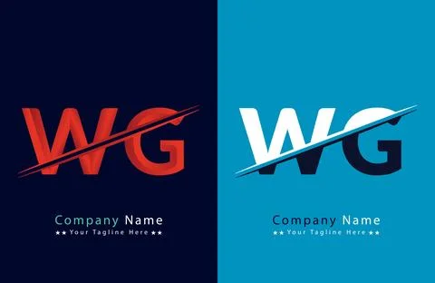 WG Letter logo design vector template. Illustrazione stock