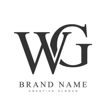 WG trendy logotype template. Initial letter w and g classic font style. Cre.. Stock Illustration