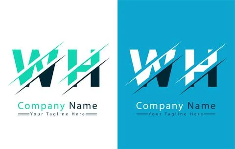 WH Letter Logo Vector Design Concept Elements Illustrazione stock