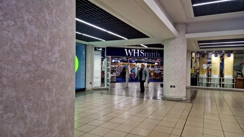 WH Smith store frontage taken in Welwyn GC on 1st April 2025 Stock Footage 305574019