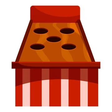 Whack a mole arcade game with red and white striped base Stock Illustration