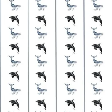 Whale and seal pattern design for textile and packaging applications Stock Illustration