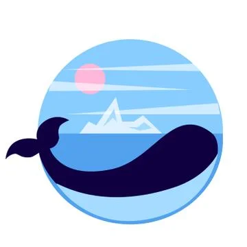 Whale in the arctic Stock Illustration