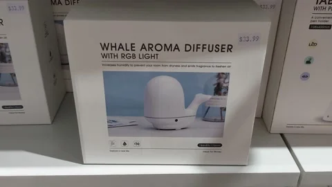 Whale Aroma Diffuse with RGB Light Stock Footage 168494774