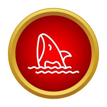 Whale breaching water creating splash icon Stock Illustration