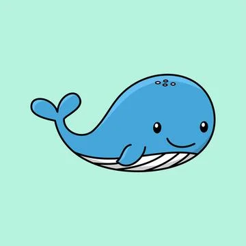 Whale cartoon cute vector template Stock Illustration
