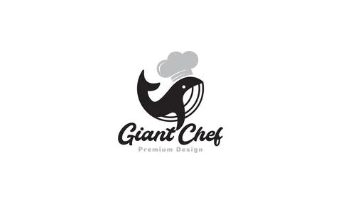 Whale with chef logo vector symbol icon design illustration Иллюстрация