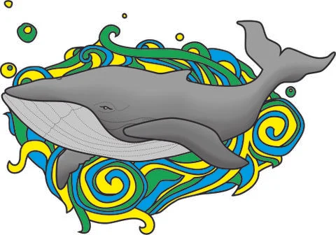 Whale in colorful threads Stock Illustration