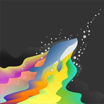 Whale in colorful threads Stock Illustration