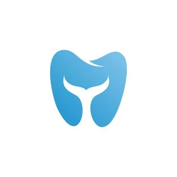Whale Dental Logo Vector Design Template Stock Illustration