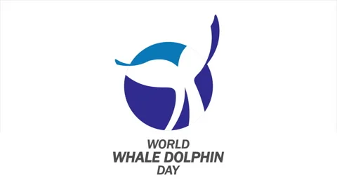 Whale dolphin logo tail world day Stock Footage 339097569