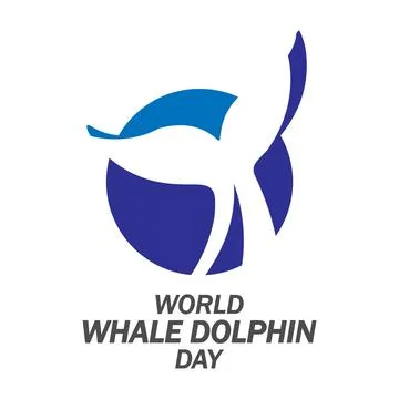 Whale dolphin logo tail world day Stock Illustration